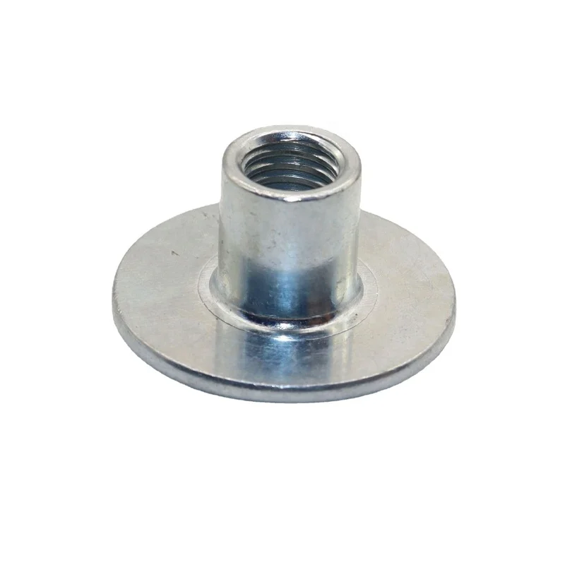 Steel Zinc Plated Round Base T Nut Used For Furniture M6, 1/4, 6-32