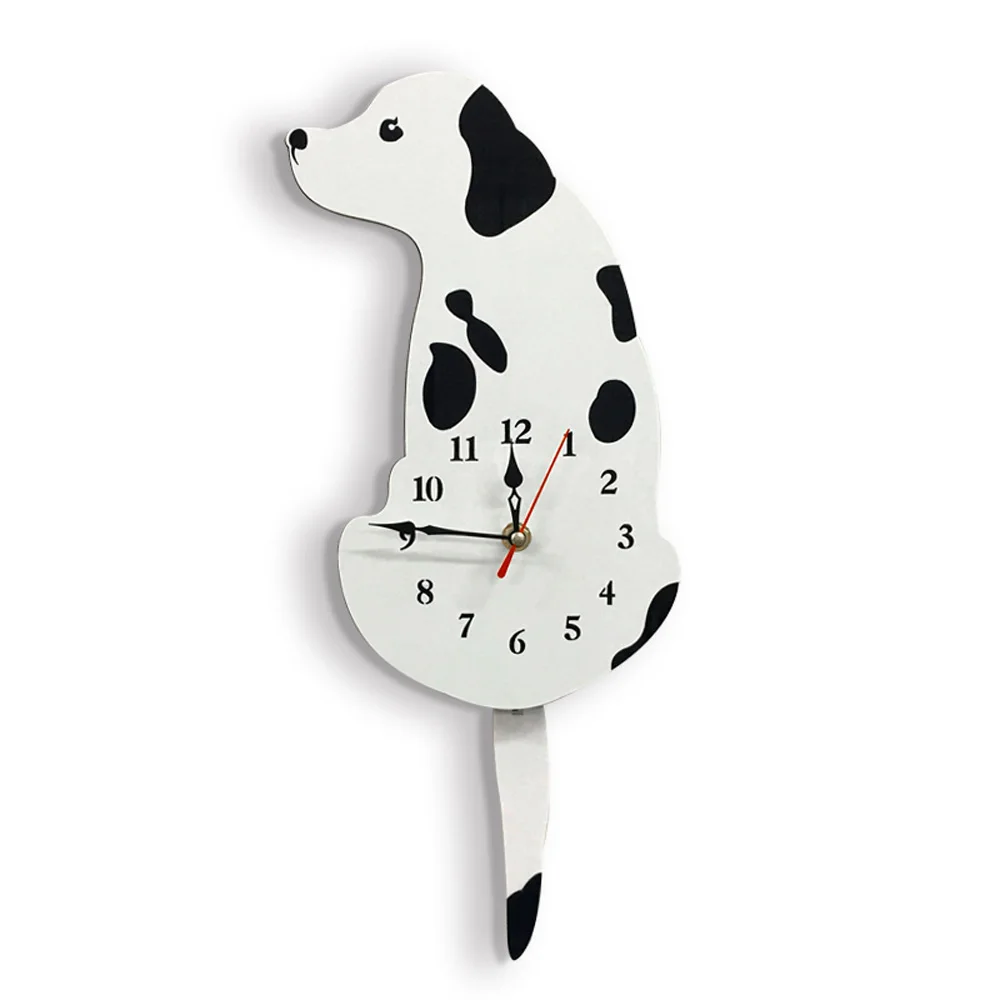 New Diy Decoration Acrylic Cartoon Wagging Tail Dog Wall Clock For Living Room