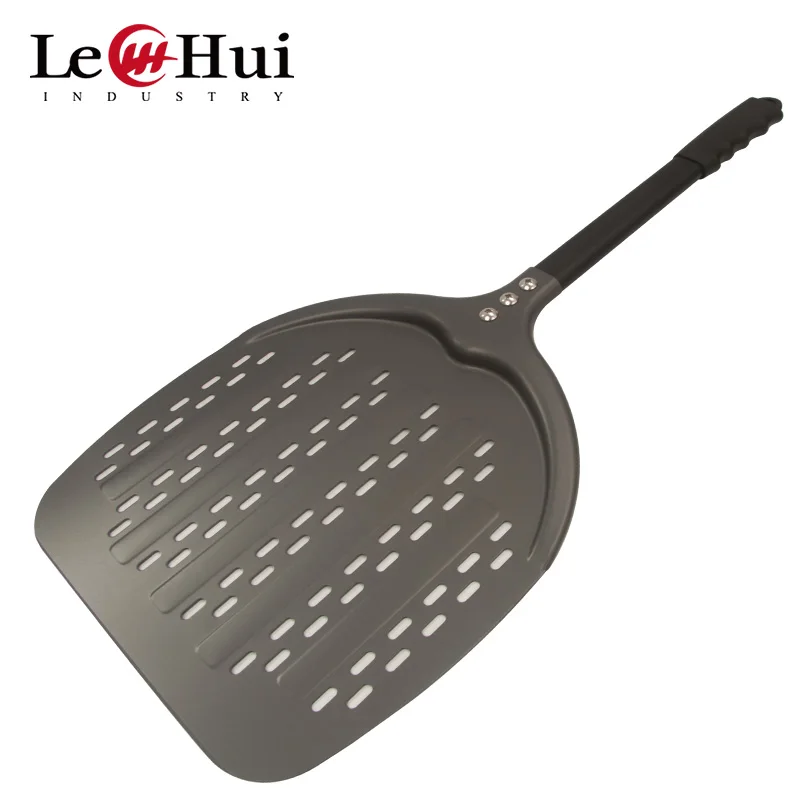 12 inches pizza turning peel set kitchen tools  aluminum hard-anodized pizza shovel perforated pizza spatula paddle
