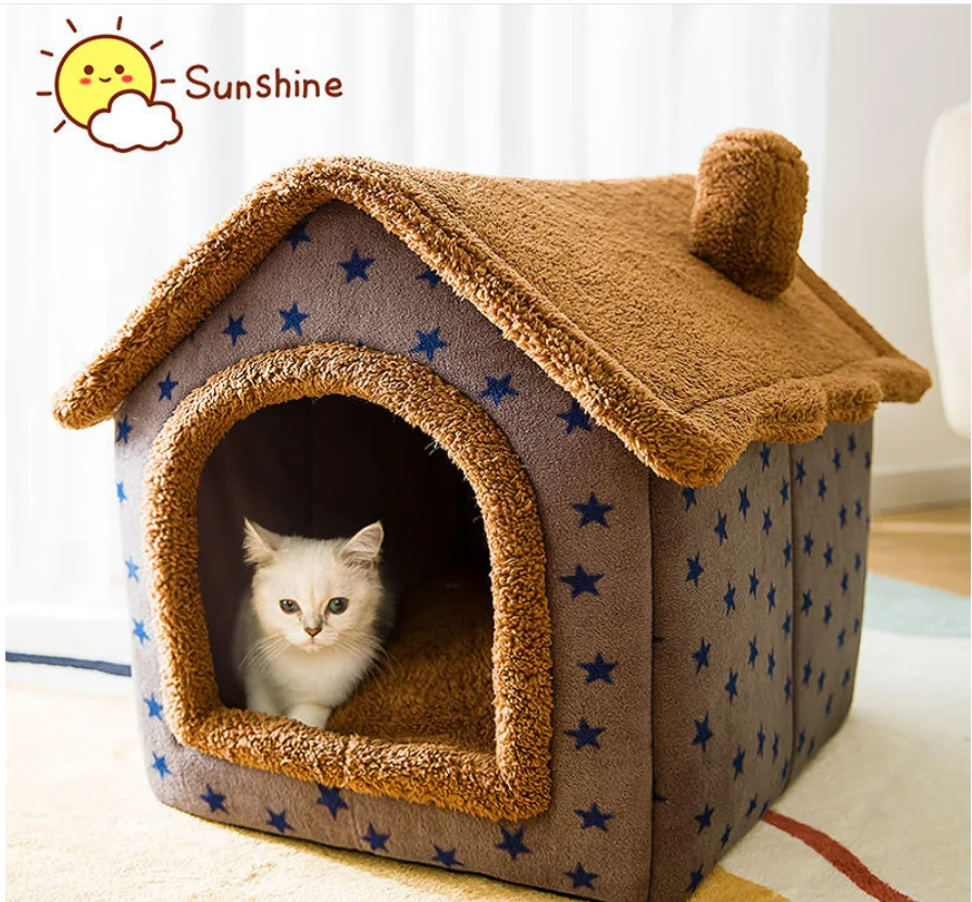 Autumn and winter explosion models kennel house type warm small dog Teddy four seasons general washable dog house cat litter pet