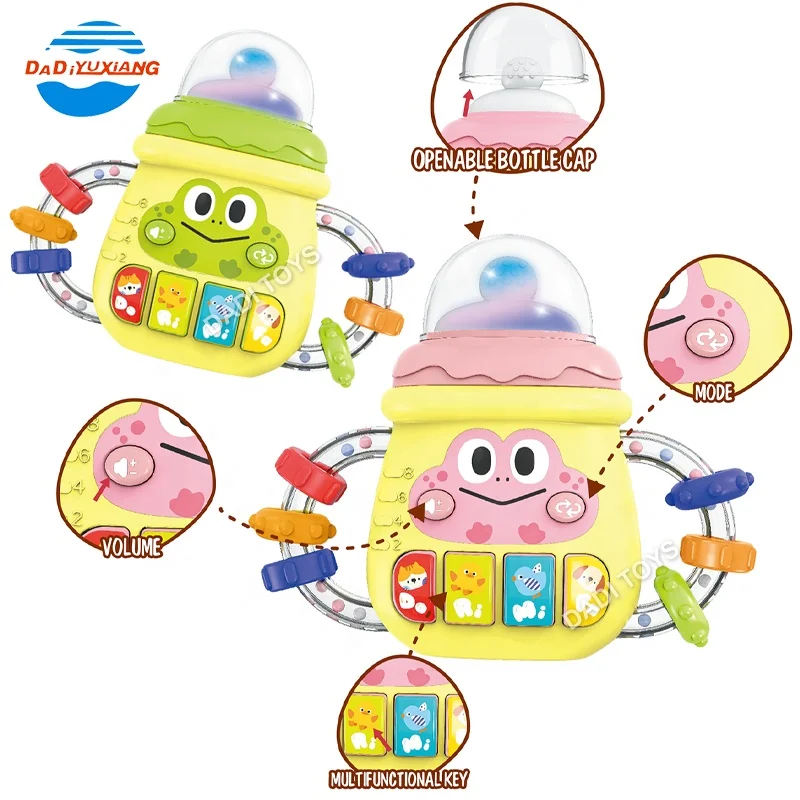 Hot Sale Toys Baby Soft Teether Educational Toy Musical Bottle Pacifier Baby Musical Bottle Pacifier