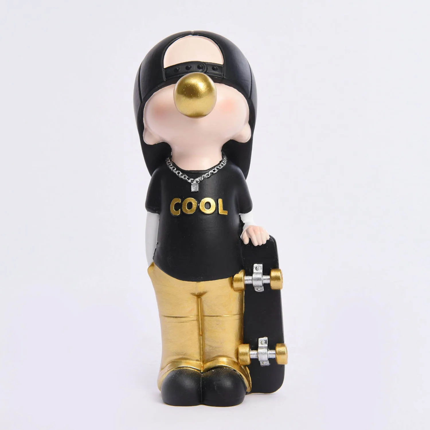 Modern Home Accessories Room Boy Birthday Party Decoration Resin Bubble Boy Skateboard Statue Interior Table Decor