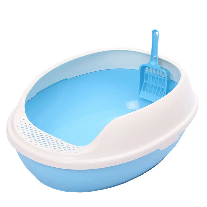Hot Sale Luxury Cat Indoor Plastic Cat Litter Box Tray Poop Scoop Large Cat Litter Pan