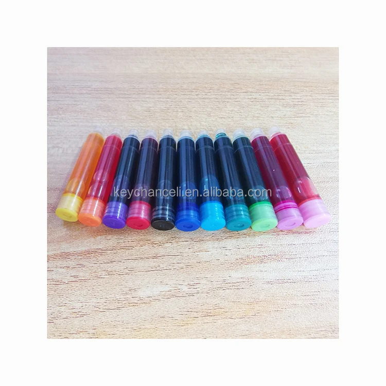 12 colors standard 2.6mm bore refill ink cartridges for fountain pen