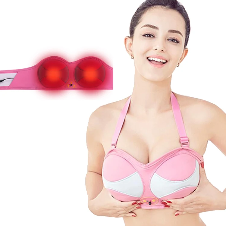 Горячие продажи домашнего использования Smart перезаряжаемые массажер для груди с электрическим подогревом бюстгальтер