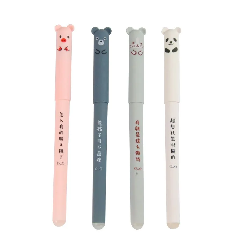 School supplies Cartoon Cute Pet Animal Neutral Pen Student erasable Neutral Pen Office Crystal Blue Writing Pen
