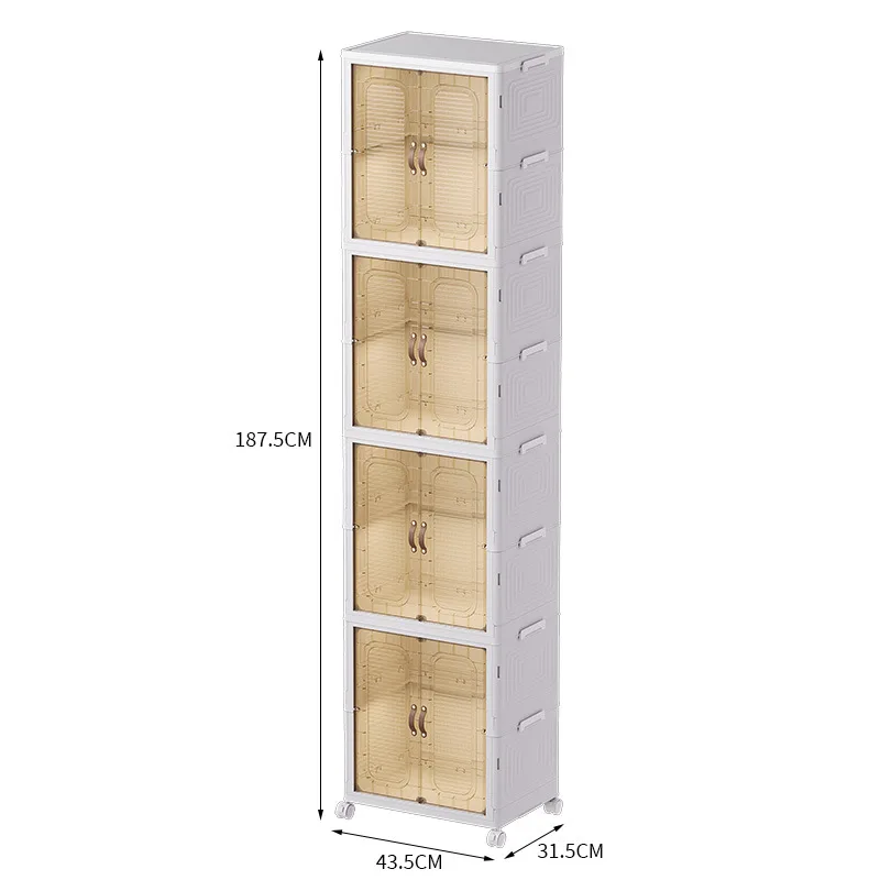 XJH Transparent Plastic Pull-Out Shoe Cabinet Space-Saving Folding Multifunctional Food Storage Rack Modern Storage Box