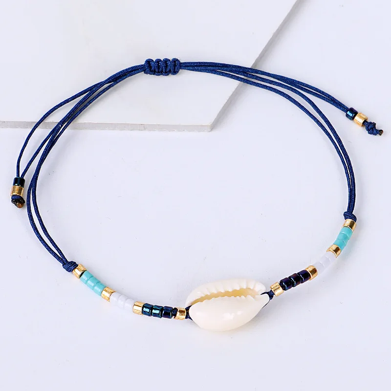 Friendship Bohemian Seed Beads Ankle Bracelet Adjustable Shell Bracelet For Women