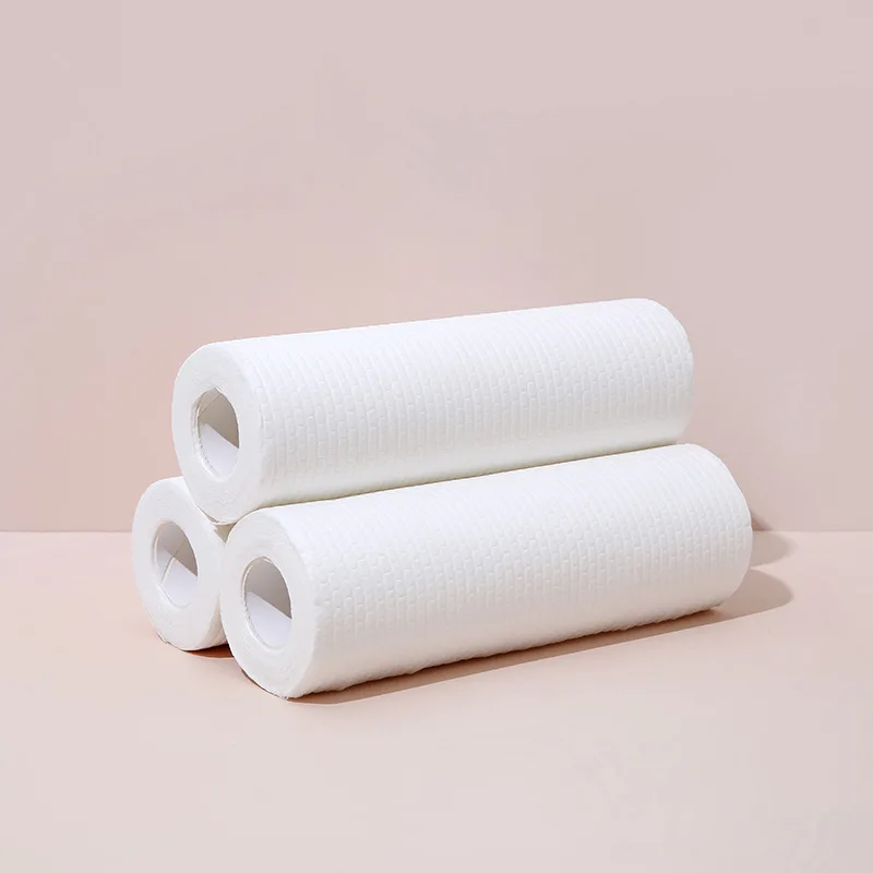 Breathable 100% Pet Spunlace Nonwoven Half Cross Mesh Spunlace Nonwoven  Fabric for Dry Wet Wipes