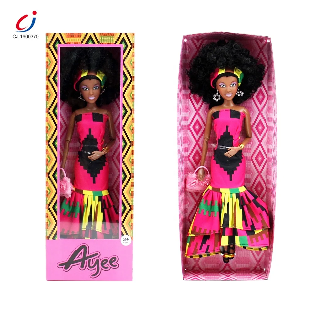 Wholesale top sales oem cheap girls toy 12.5 inch fashion black skin baby dolls african american black dolls with afro hair