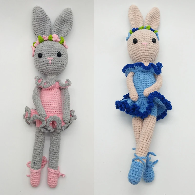Custom Cute Wool Knitted Animal Toys for Children Christmas Gifts Handmade Knitting Amigurumi Crochet Keychain Bunny Dog Dolls