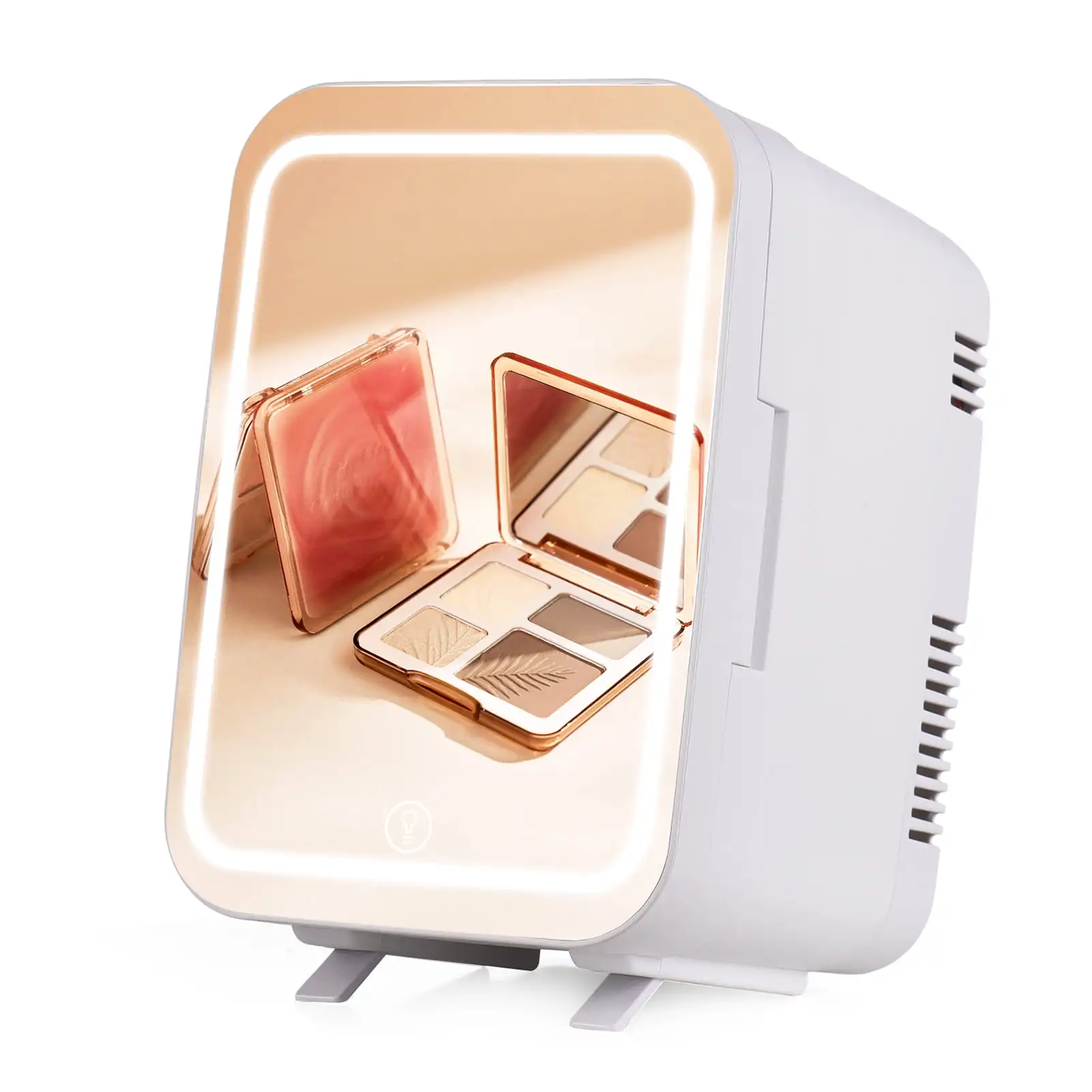 4L Mini Makeup Refrigerator Fridge with mirror door,lightness settable for beauty,cosmetics, makeup,office,bed room,camping