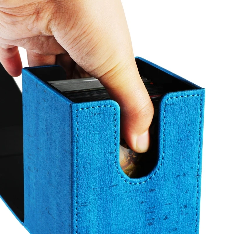 Customized Flip PU Leather Board Game Card Protector Storage Box Trading Card Deck Box