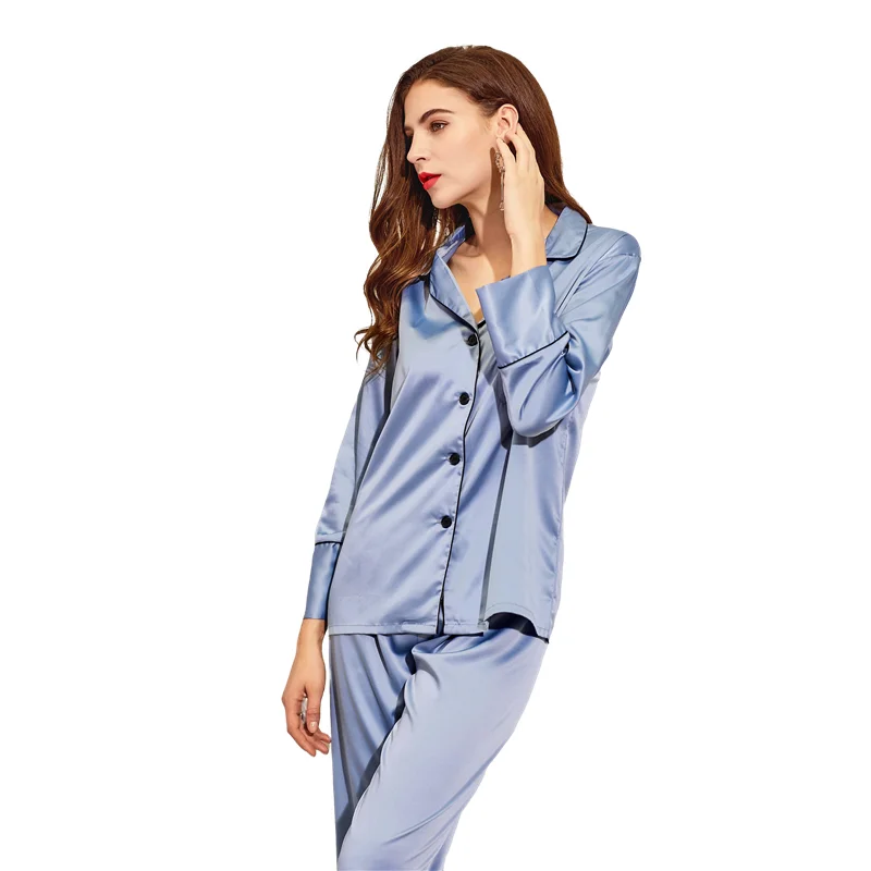 825 Satin Long Pajamas Set With Pants Satin Silk Pajamas For Women Set Plus Size Loungewear Women Sets