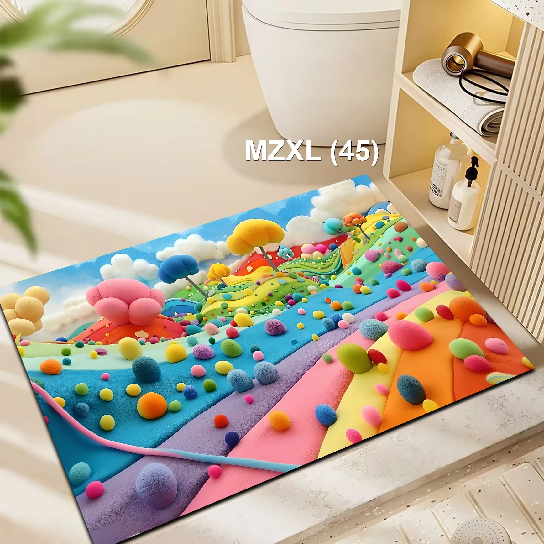 Wholesale Custom hot selling toilet anti non slip Absorbent Floor Door Mats Washroom Diatomite 3D Printed Bath Mat Bathroom Rug