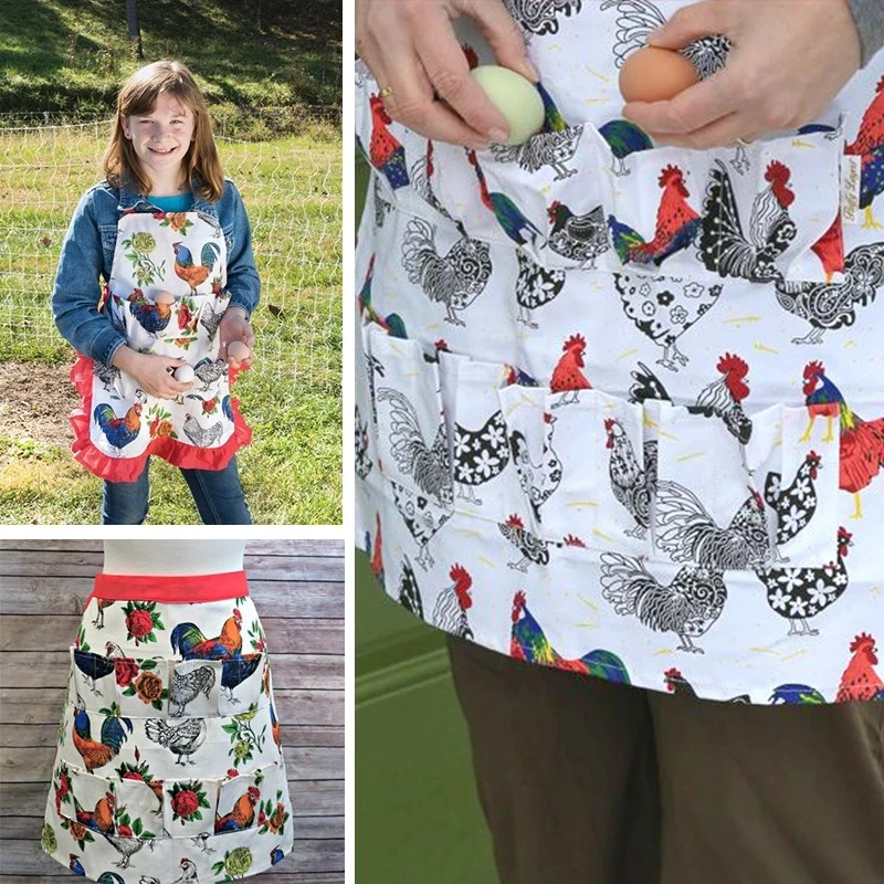 High quality canvas 12 Deep Pockets Hen Duck Goose Eggs Holder Aprons fabric work use chicken egg collecting apron