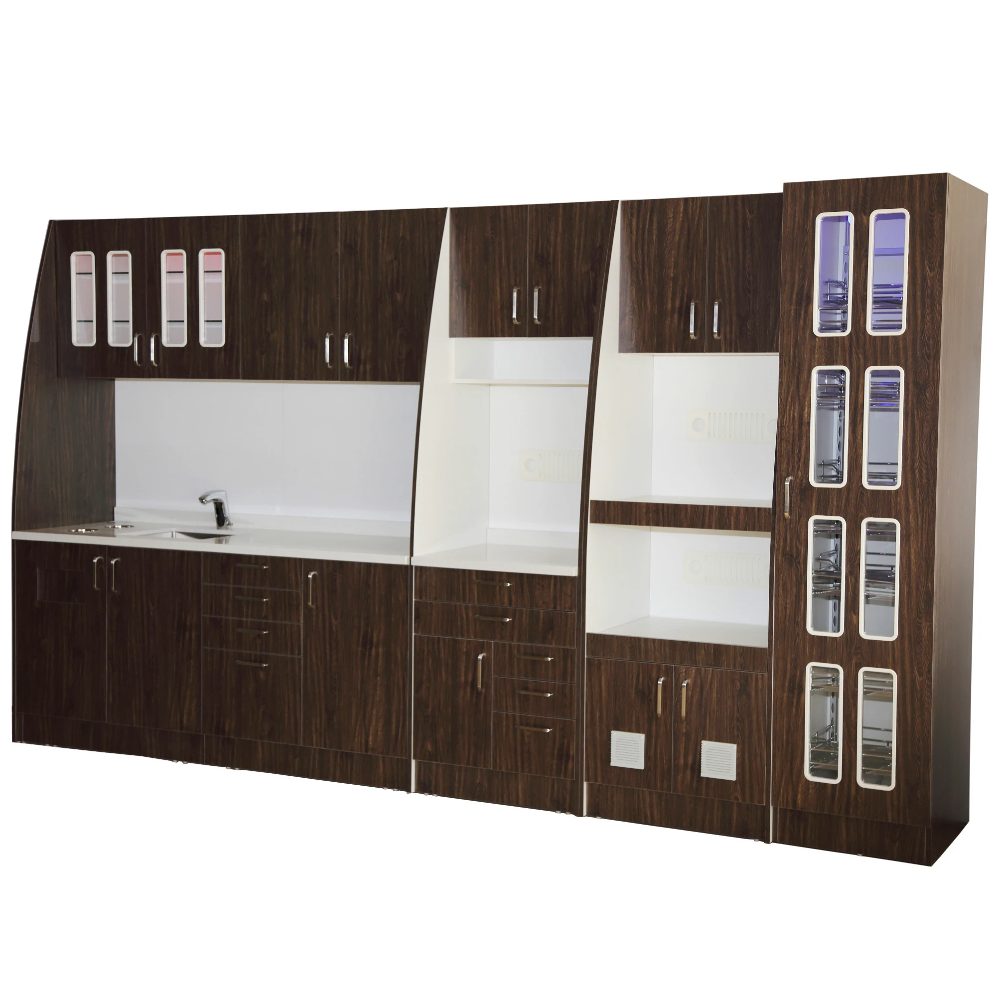 Customized medical furniture Dental clinic wall mounted storage cabinet