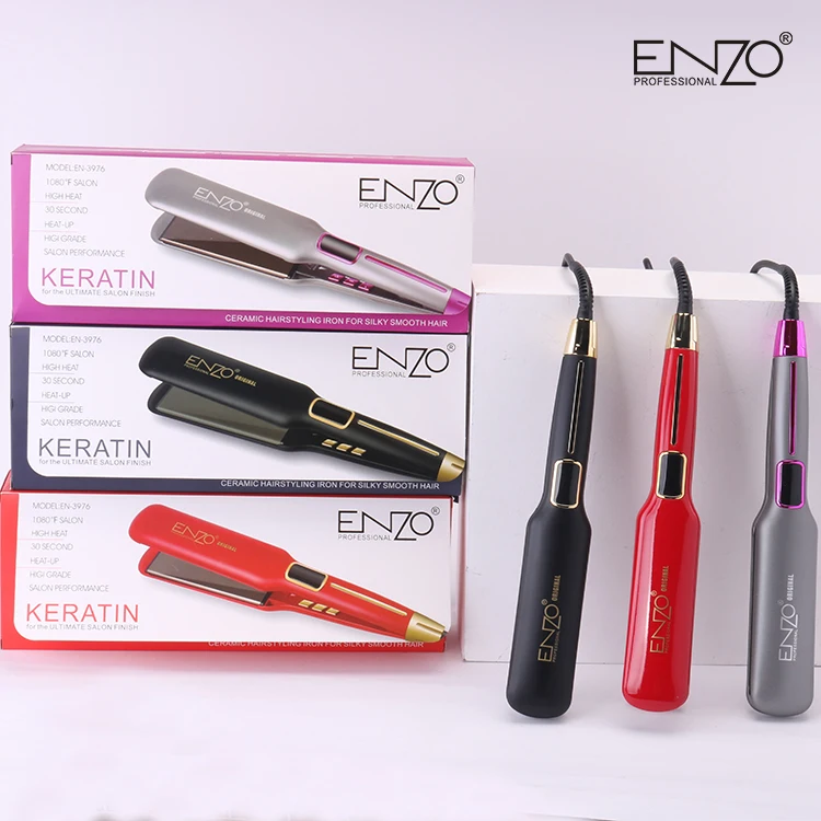 ENZO EN-3976 Professional Travel Ceramic Titanium Wide Plate Ionic Flat Iron Salon Tourmaline Hair Straightener Wholesale