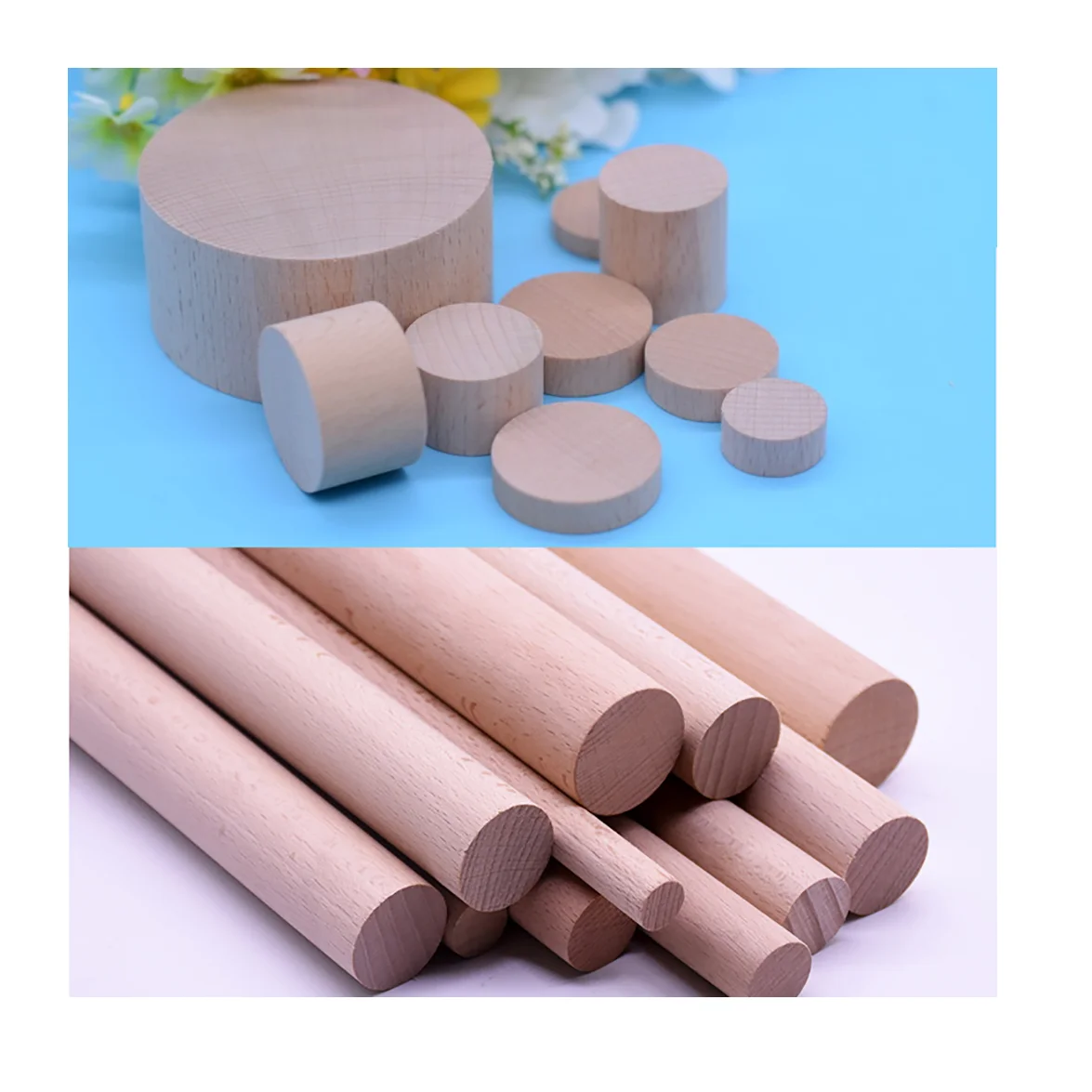 Beech Wooden Discs, Disc Crafts for Baby , Pack of 30, 15mm 30mm 50mm 100mm Diameter
