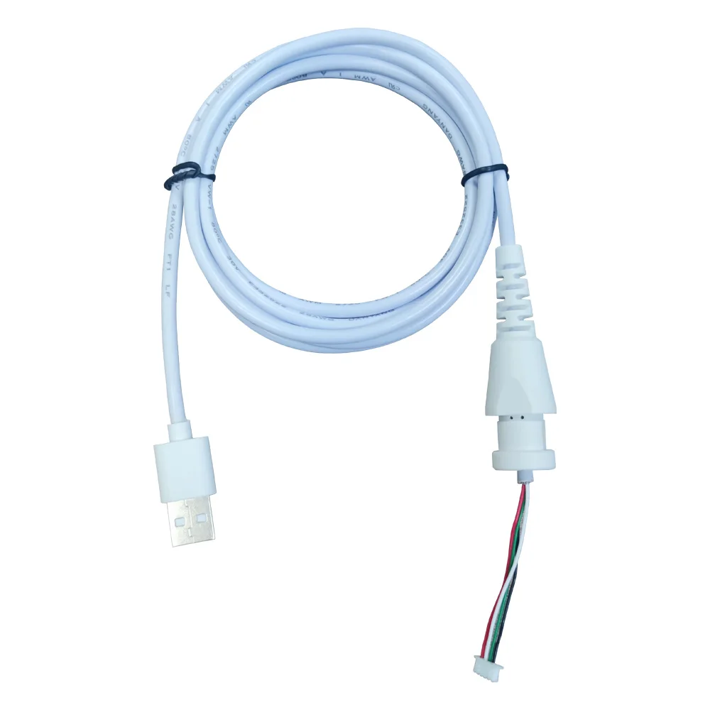 USB connection cable, white PU medical cable, 1.25 terminal wire, pure copper, 5-core cable, customized for processing