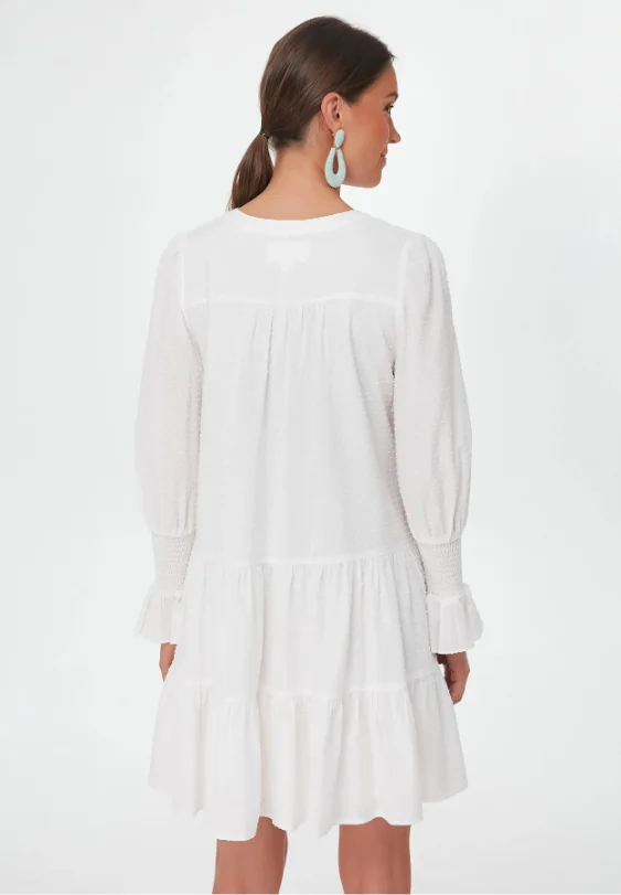 Изготовленный на заказ производитель одежды для женщин дизайнерская одежда с V-образным вырезом эластичная манжета шифоновое белое платье из полиэстера