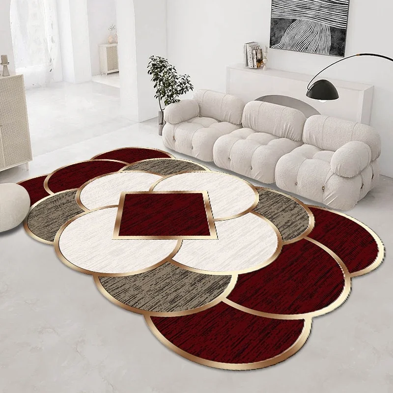 Nordic Style Mats For Living Room Golden Velvet Geometric Marble Living Room Mat