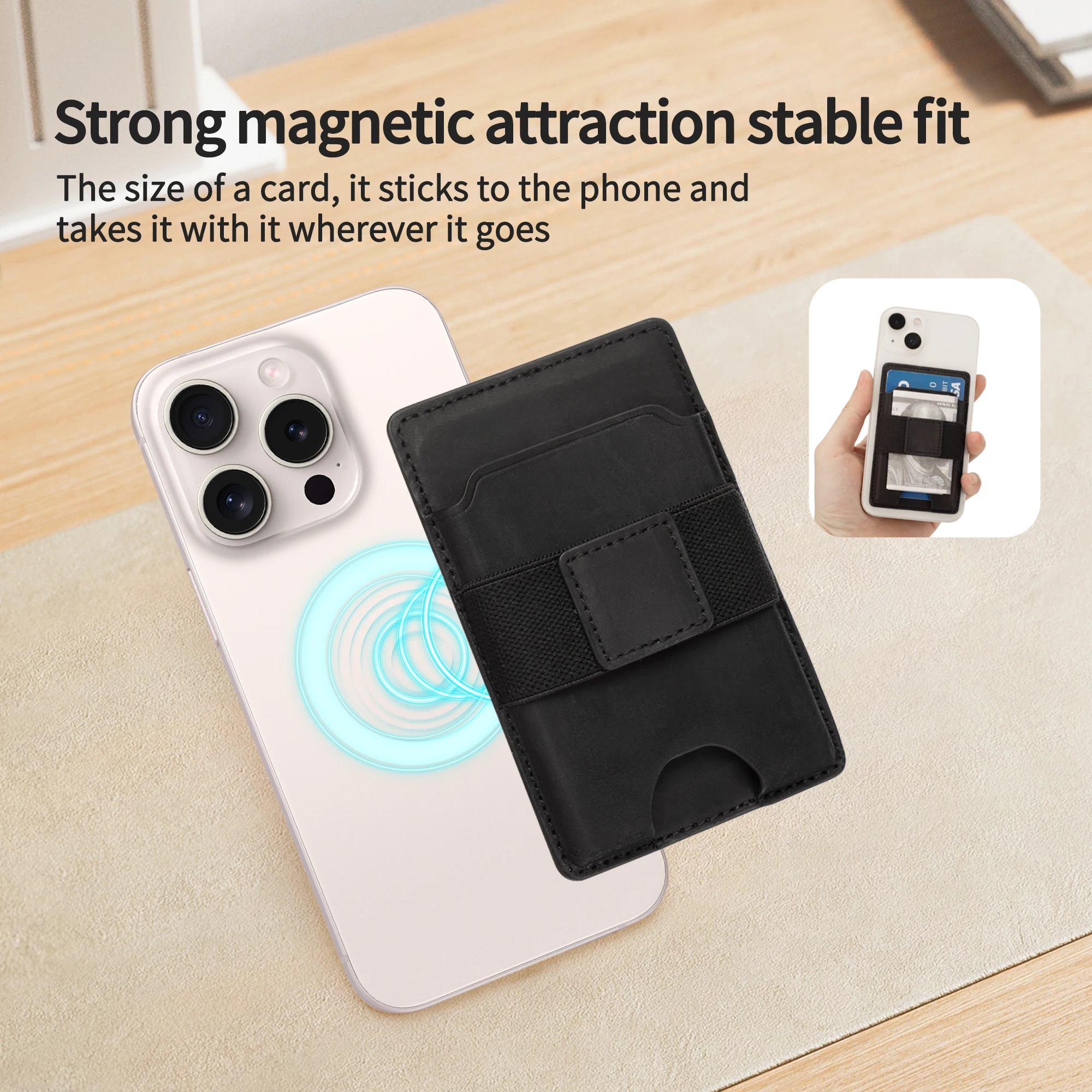 Minimalist Magnetic function Pop Up Leather Men Slide Wallet Designers Label Men Smart Wallet