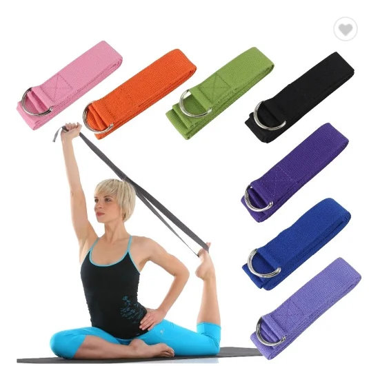2021 Organic Yoga Pilates Strap Customized Exercise Colorful Yoga Belt Organic