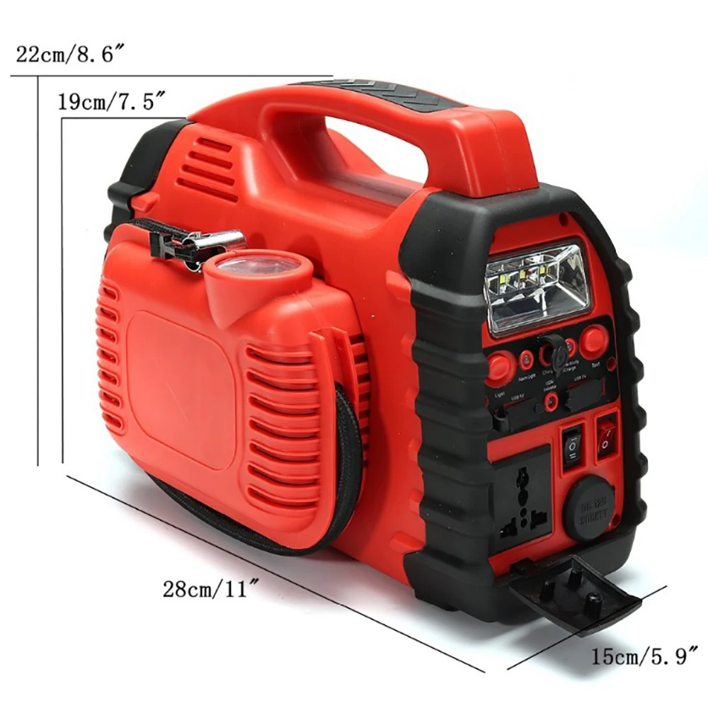 Portable  20000mAh Starter 12V Car Jump Starter Kit with Air Pump with Pressure Gauge 150PSI Car Tire Tump with Led Light