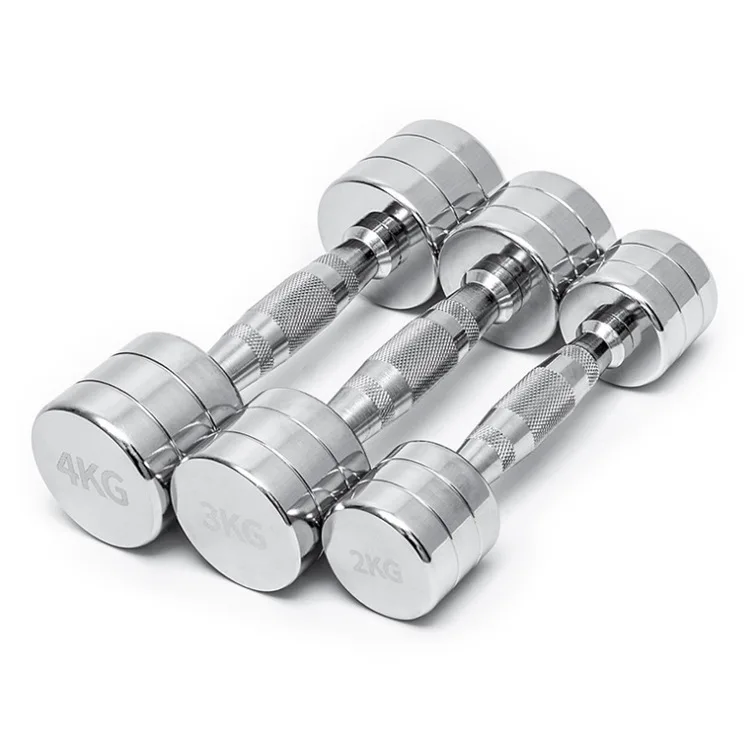 TELLUS High Quality Stainless Steel Dumbbell Set Men Gym Chrome Dumbbells Free Weights 2.5kg-80kg