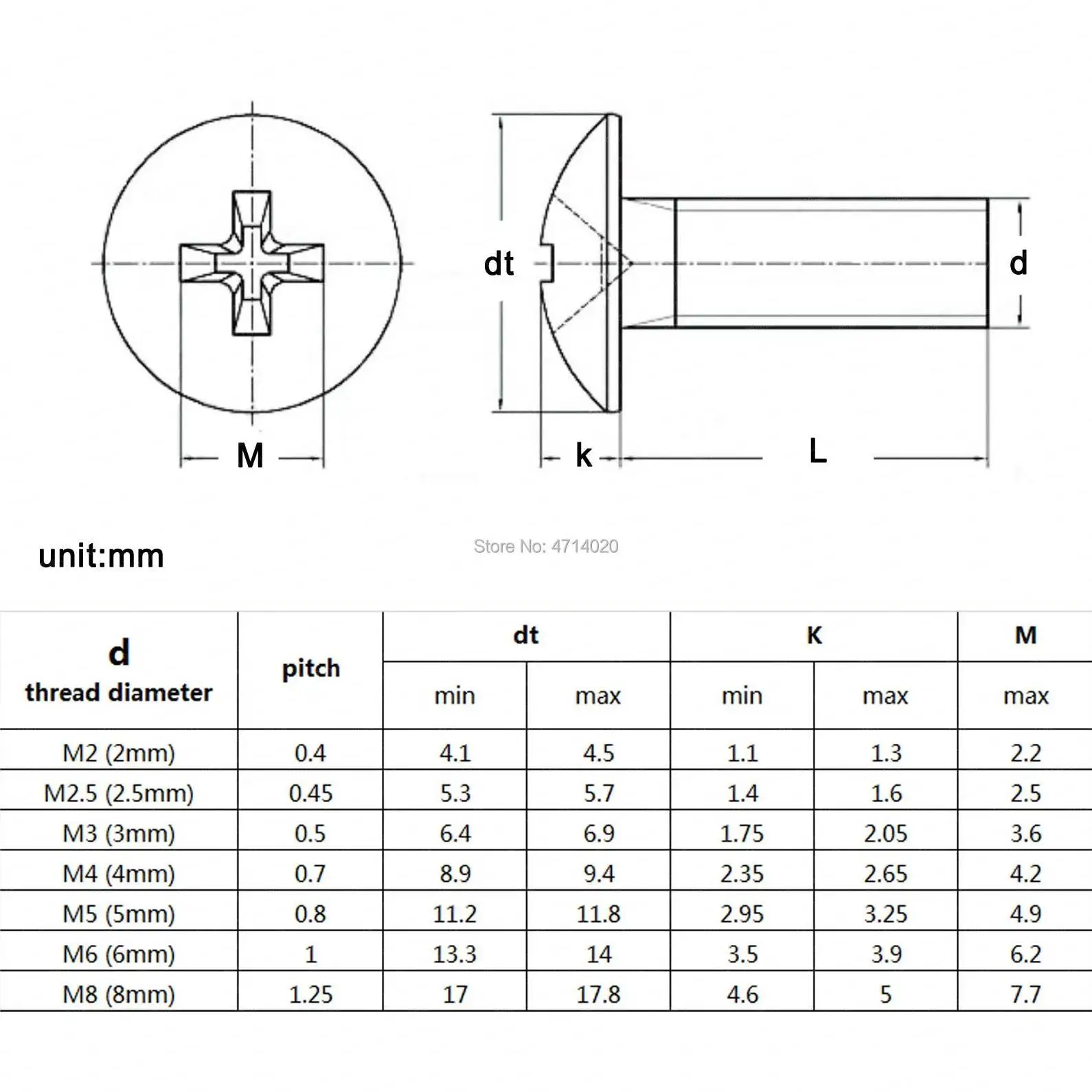 SDPSI DCT M2 M2.5 M3 M4 M5 M6 304 A2-70 stainless steel JISB1111T Phillips Truss Head Large Flat Round Cross Screw Bolt