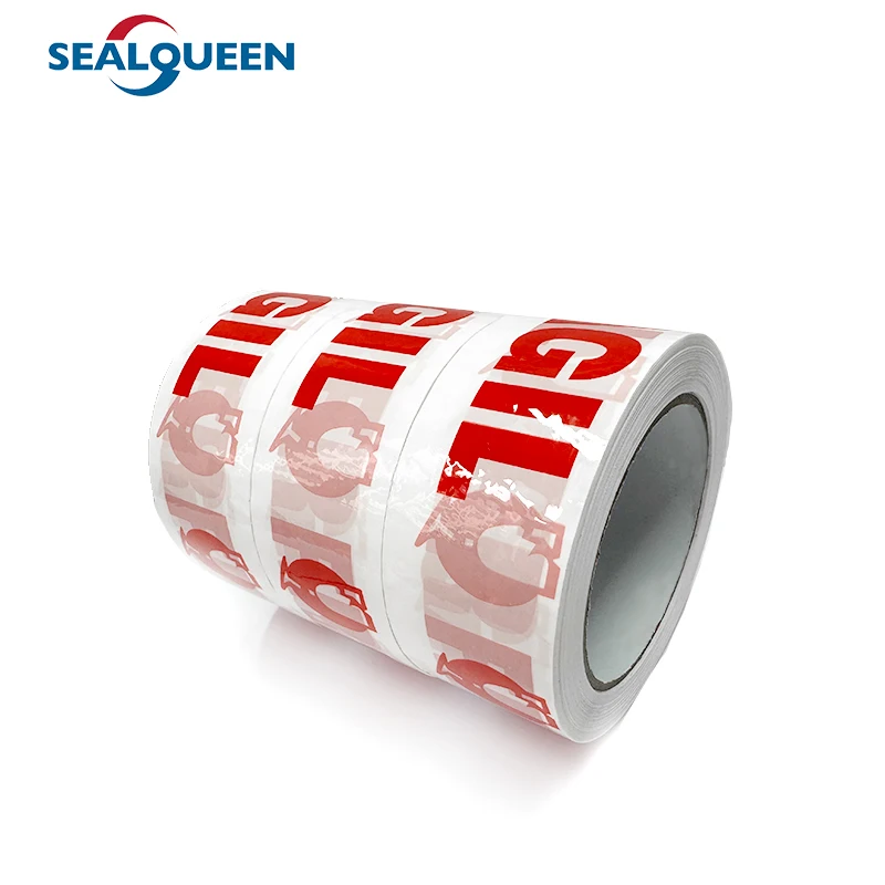 Custom Printed White Red PVC PE Film Warning Tape Acrylic Adhesive Self-Adhesive Barricade Caution Safety Roll Carton Sealing