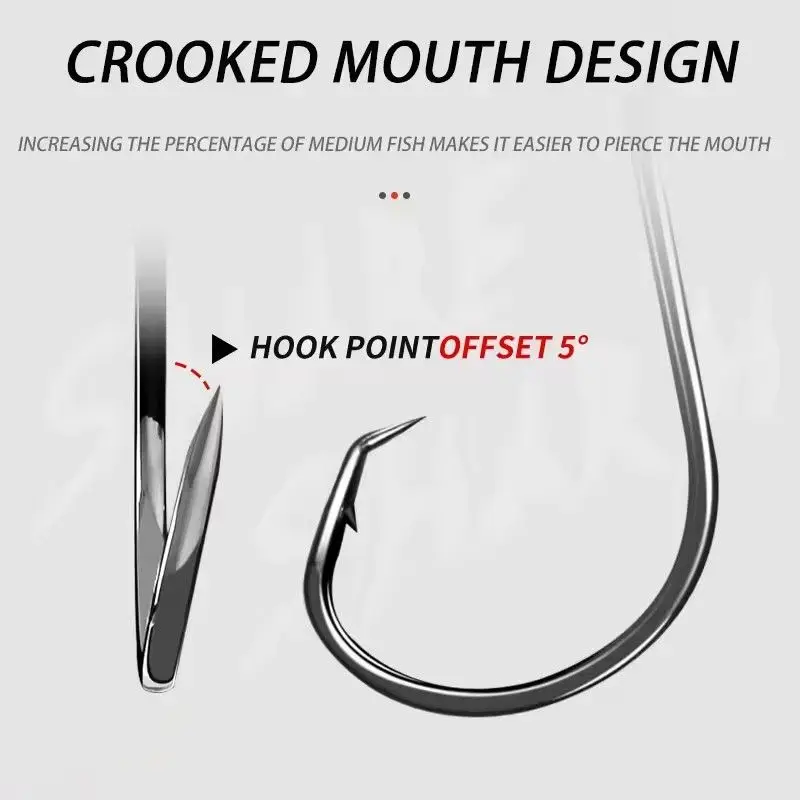 Wholesale 1/0-10/0 High Carbon Steel Fishhooks Tuna Bass Bulk Octopus Beak Hooks Fishing Circle Hooks For Saltwater