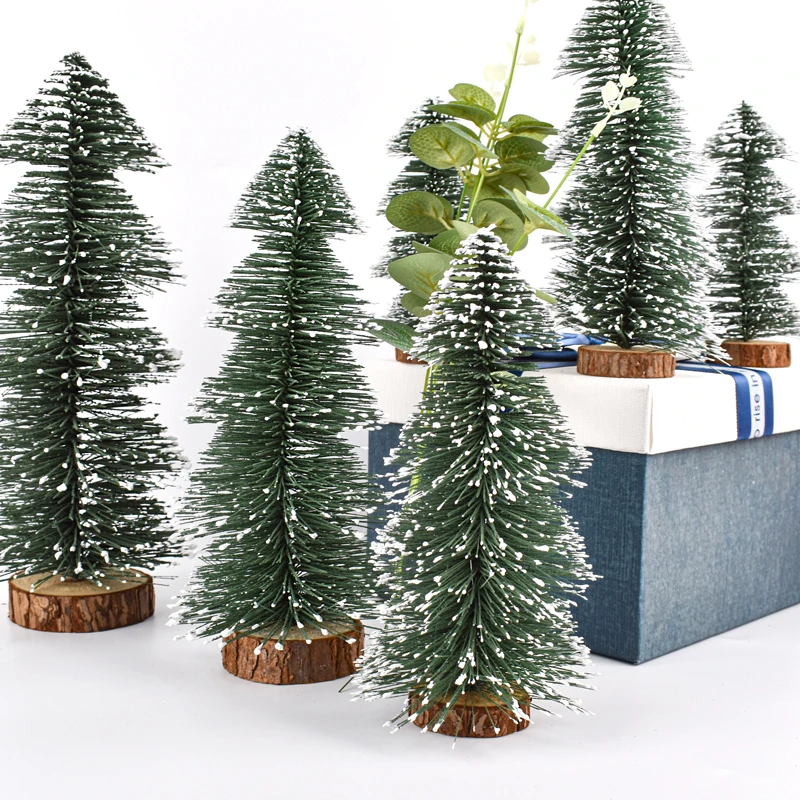 Christmas tree desktop decoration DIY pine needle tree Christmas decoration dipped in white cedar small Christmas tree