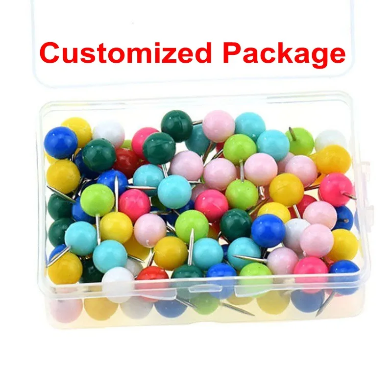 Colorful Push Pin Round Head Map Thumb Tacks White Pushpins