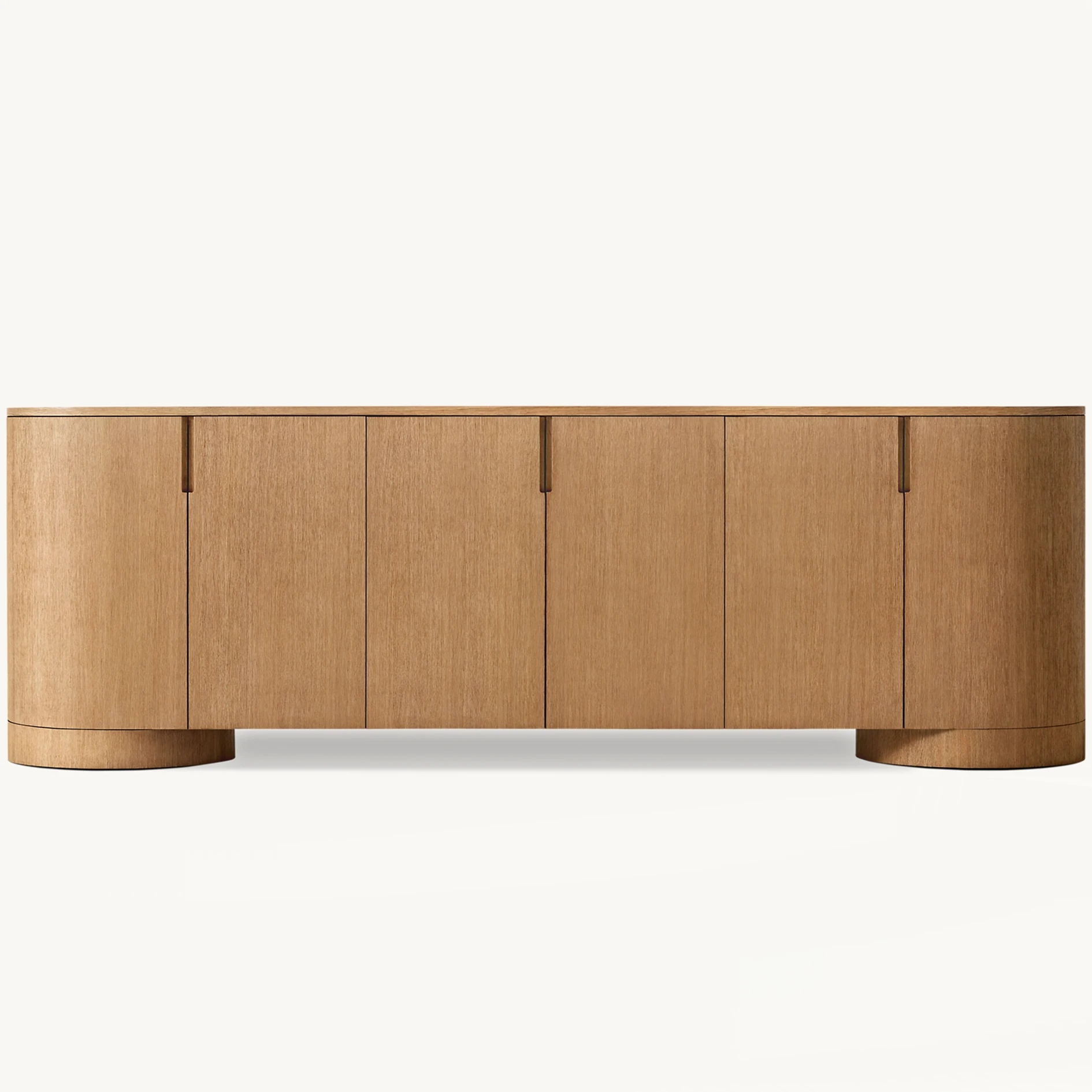 Home luxury dining room  natural oak solid wood indoor furniture 6 door side board cabinet