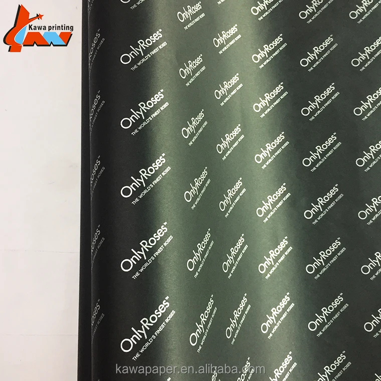 Black 80gsm cheap high quality eco friendly wood pulp cotton rice tissue water resistant flower gift wrapping paper