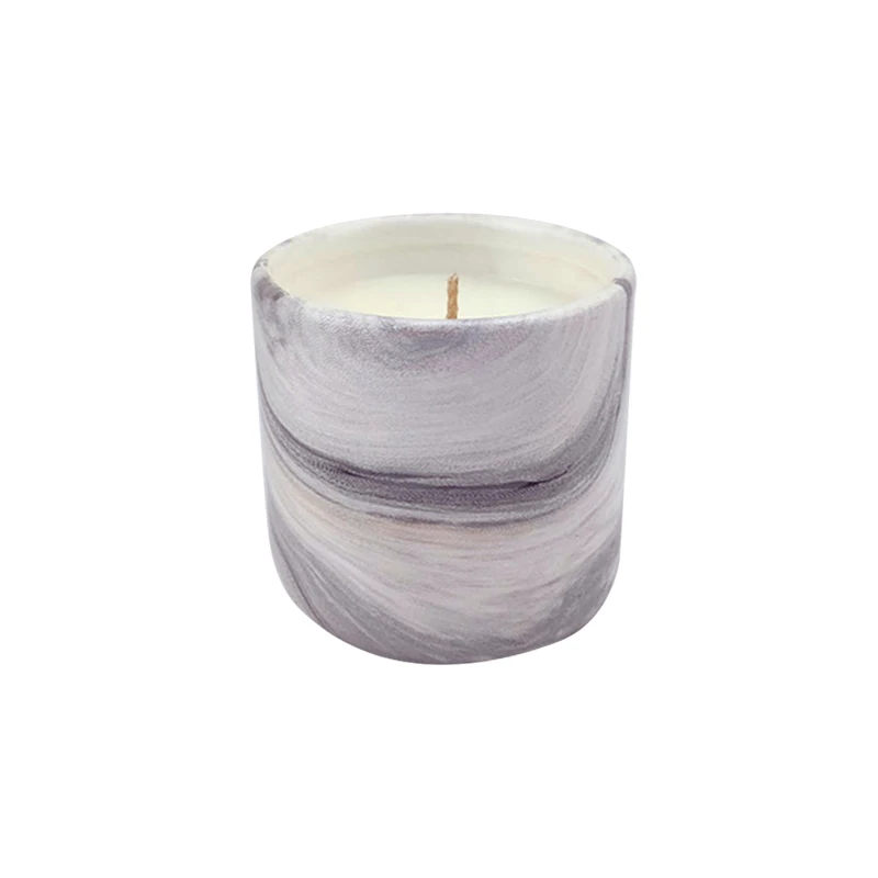Wholesale Creative Design Marbled Nordic Modern Beautiful texture 200ml 8oz Container Ceramic Scented Candles