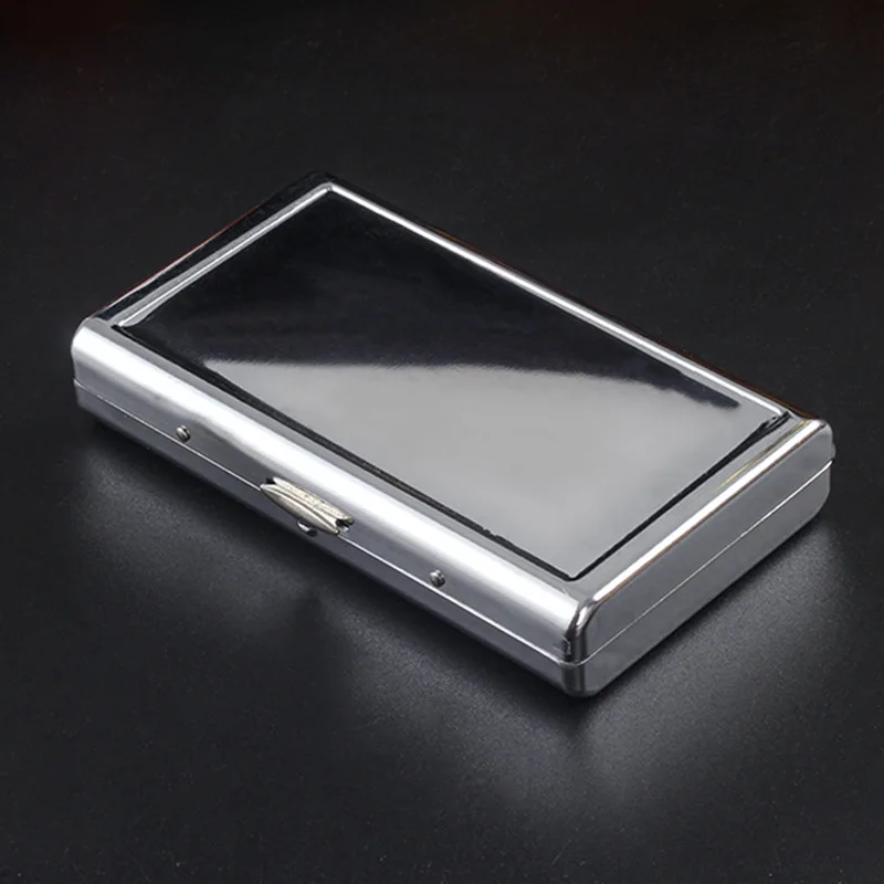 Lengthening 10cm metal portable long cigarette case pocket mirror fashion creative double-sided cigarette box