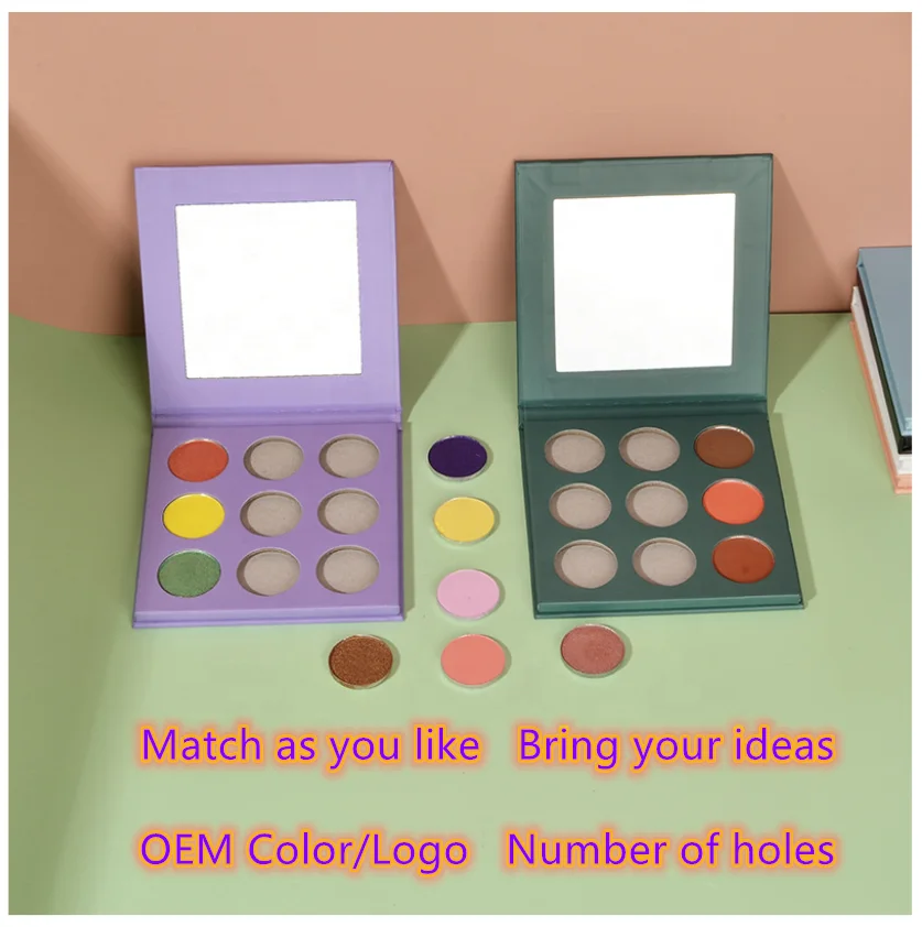 OMG design custom logo private label magnetic eyeshadow palette diy make your own eyeshadow palette