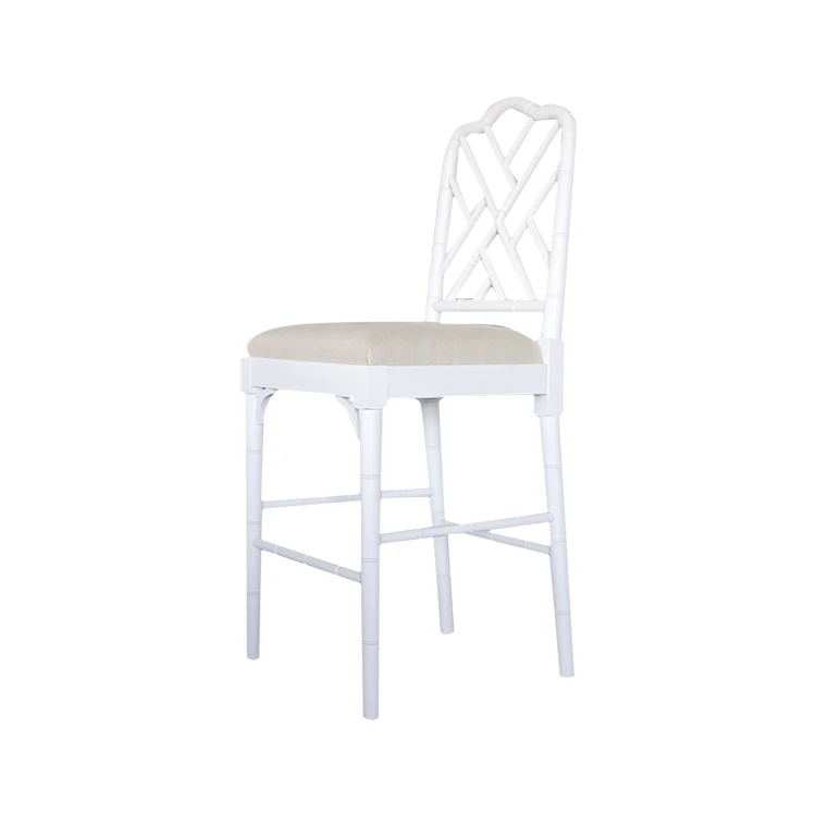 Hamptons Style Chippendale Bamboo wooden barstools