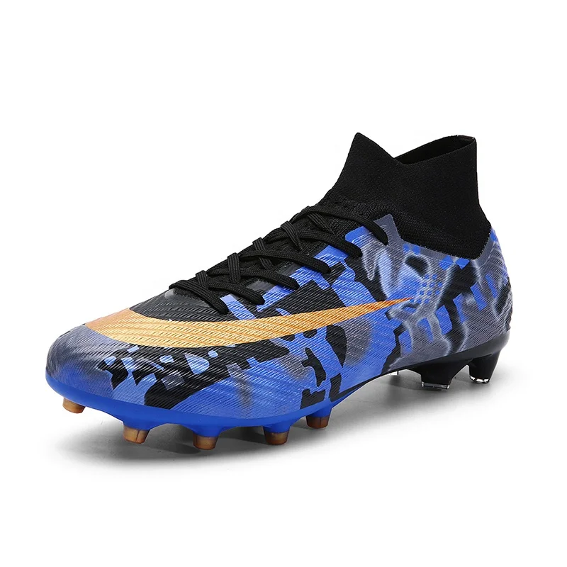 Factory Wholesale 3-Color Big Size Football Boots New Season Autumn with Long Nail Cleats TF Sole for Artificial Turf Soccer