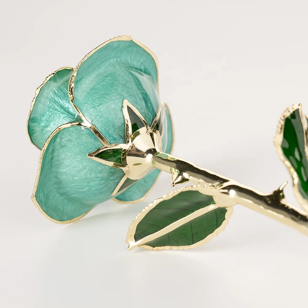 24k gold Eternal Rose Flower  preserved fresh flower Tiffany blue wholesale preserved rose