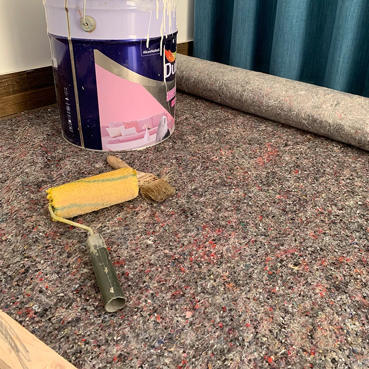 Recycled Cotton Polyester Mixed Fiber Ground Protect Painting Fleece Velo Multiusos Waterproof Fabric