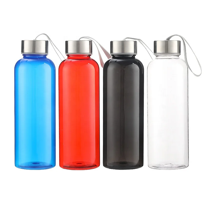 300ml 500ml Premium Sport Style Reusable Plastic Drinking Water Bottle Stainless Steel Cap PP Material Adults Camping Travel