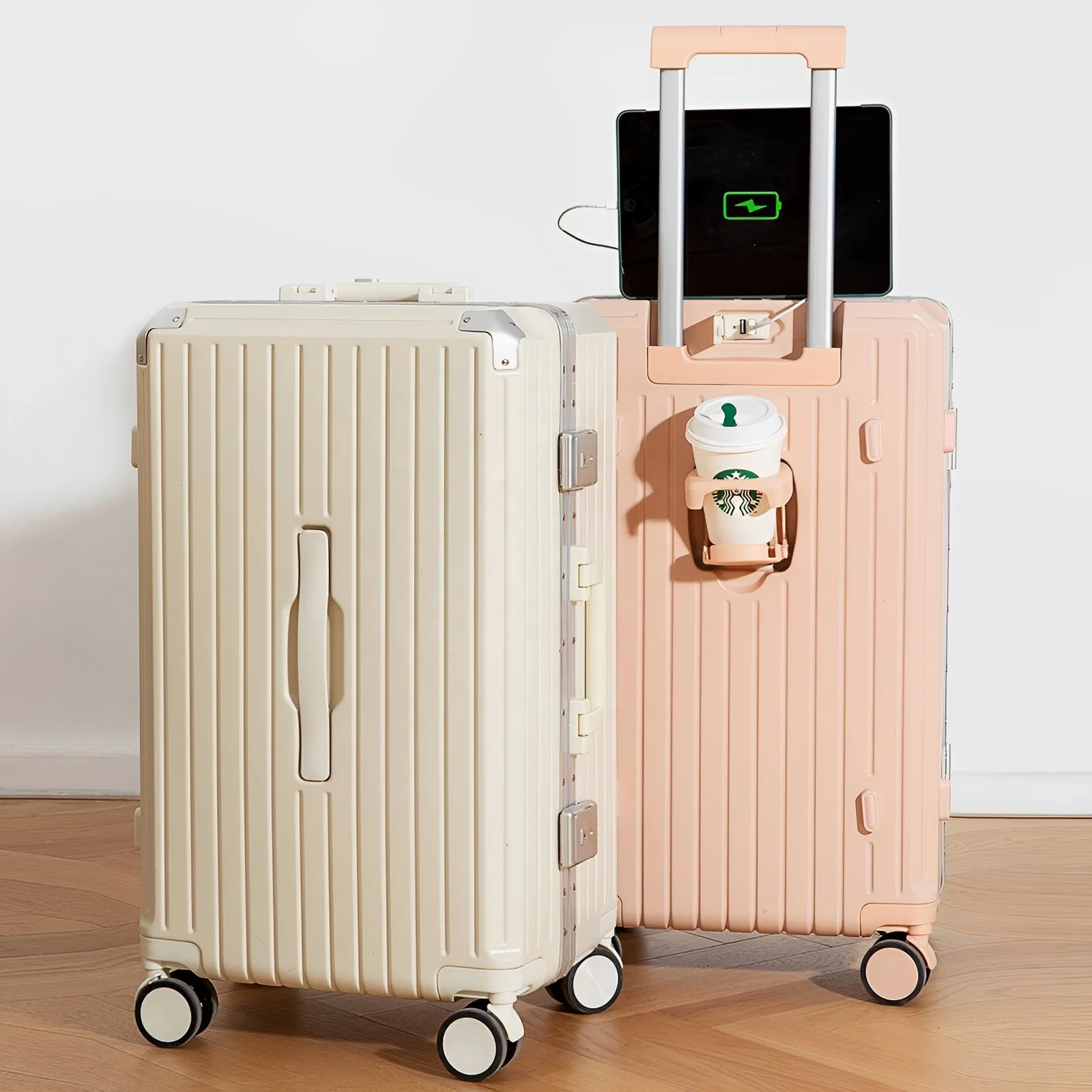 2024 New Fashion frame travel luggage aluminum rod luggage low moq luggage set pc suitcase