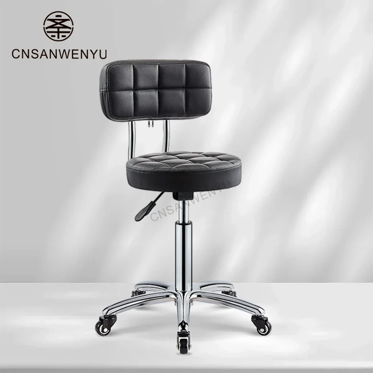 Adjustable Height and 360 Degree Swing Casters Swivel Salon Saddle Chair