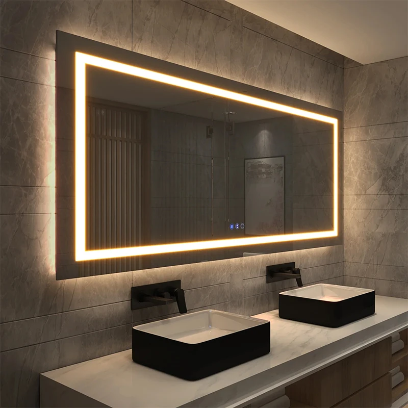 LED Bathroom Mirror with Lights Backlit Vanity Mirror Large Wall Mounted Dimmable Smart Mirror