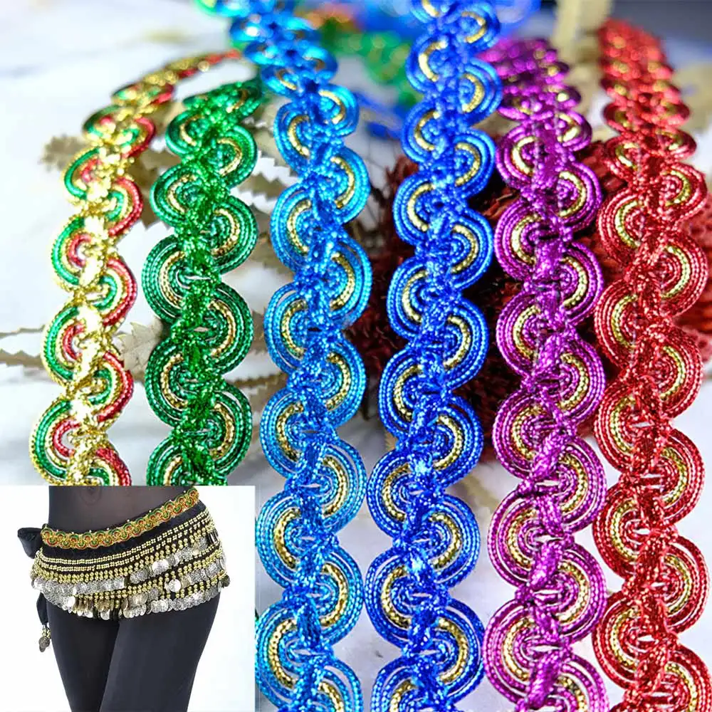 26Meters Wave Sequin Lace Trim Embroidered Ribbon Garment Decoration Lace Trimming DIY Sewing Accessories Lace Trimming 2cm