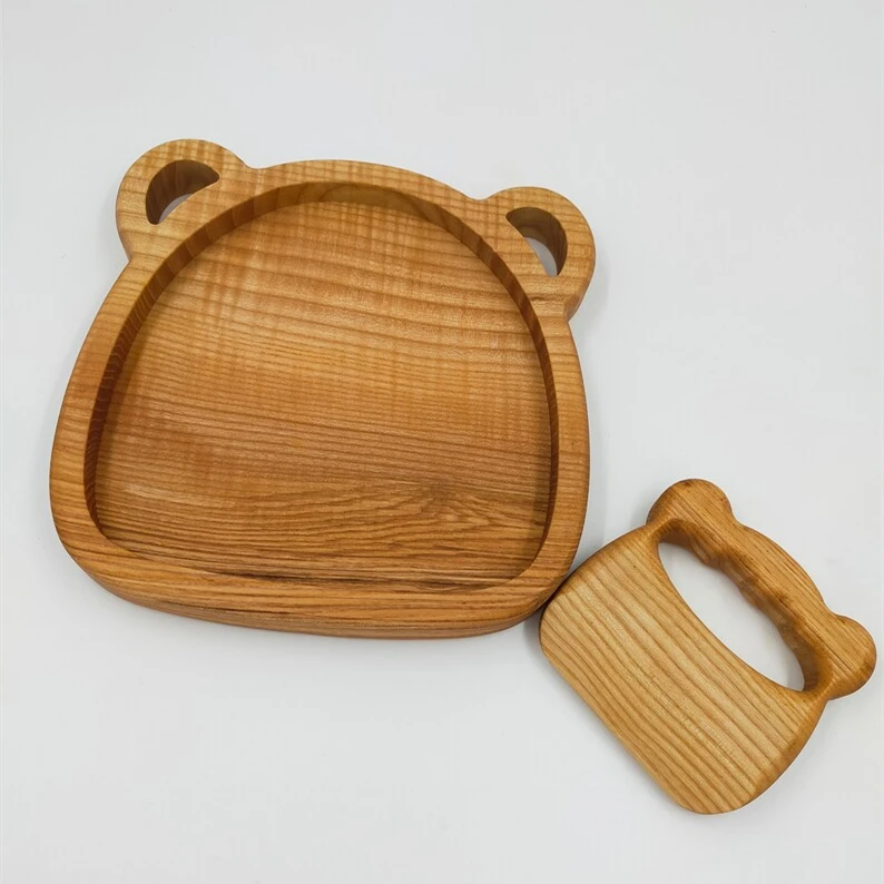 Wooden  Kids Kitchen Knife Set Safe Knives with Cutting Board for Practicing Cooking Toy